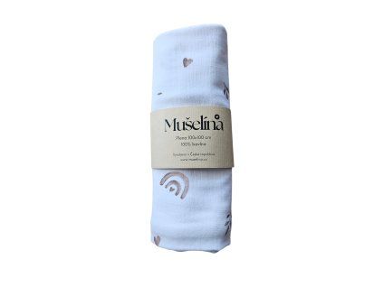 Mušelínová zavinovací plena/rainbow